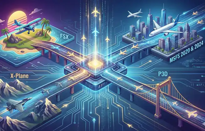 Fly together, even on different flight simulators